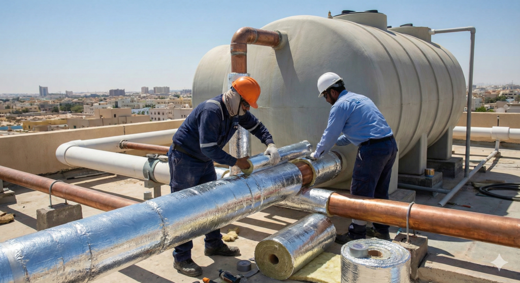 عزل مواسير خزانات المياه عزل مواسير خزانات المياه